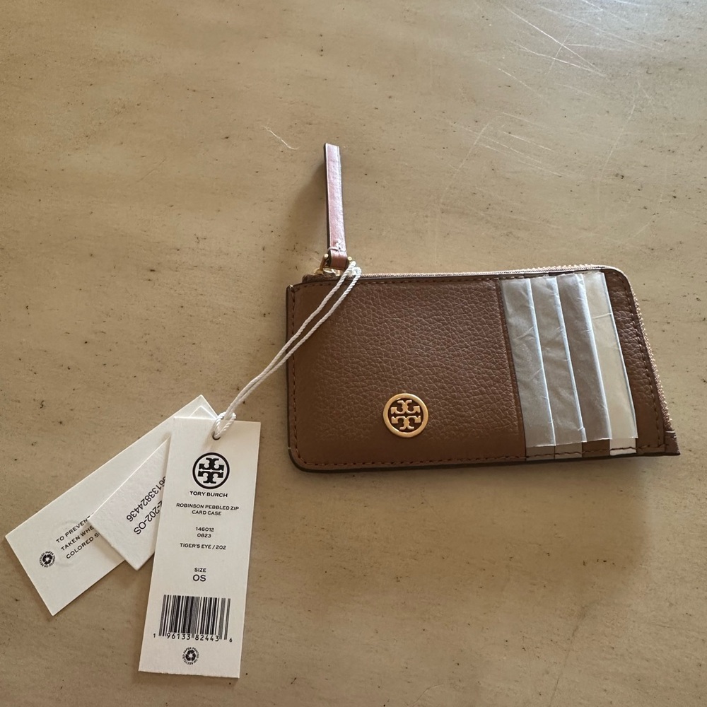 Tory Burch Tan Leather Card Holder
